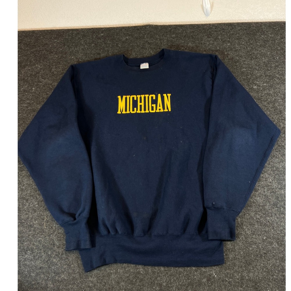VTG 90s Champion Reverse Weave Michigan Sweatshirt Mens XXL Navy Crewneck USA